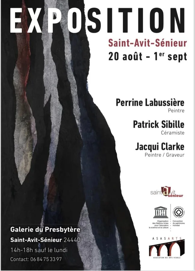 Affiche de l’exposition Exposition collective, Galerie du Presbytère, Saint-Avit-Sénieur