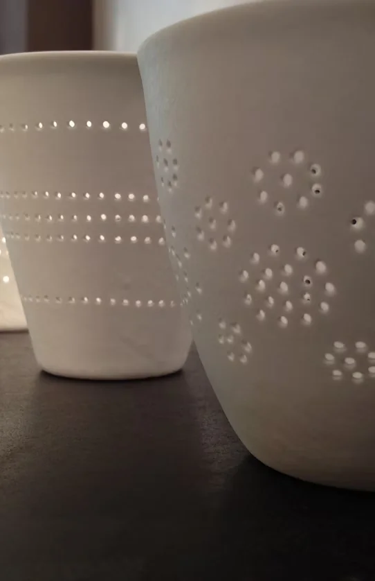 Photophore en porcelaine ajourée — référence PH-012