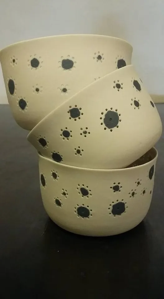 Photophore en porcelaine ajourée — référence PH-014