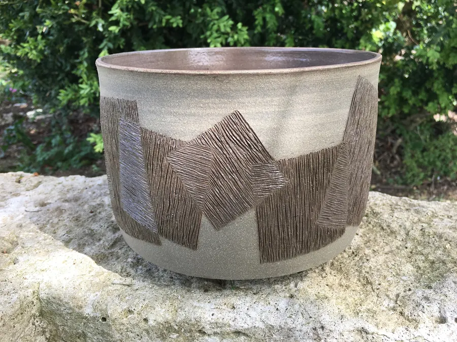 Vase ou pot couvert en grès — référence VC-022